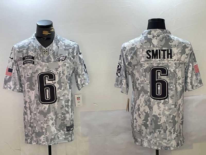 Men%27s Philadelphia Eagles #6 DeVonta Smith Arctic Camo 2024 FUSE Salute to Service Limited Stitched Jersey Dzhi->philadelphia eagles->NFL Jersey